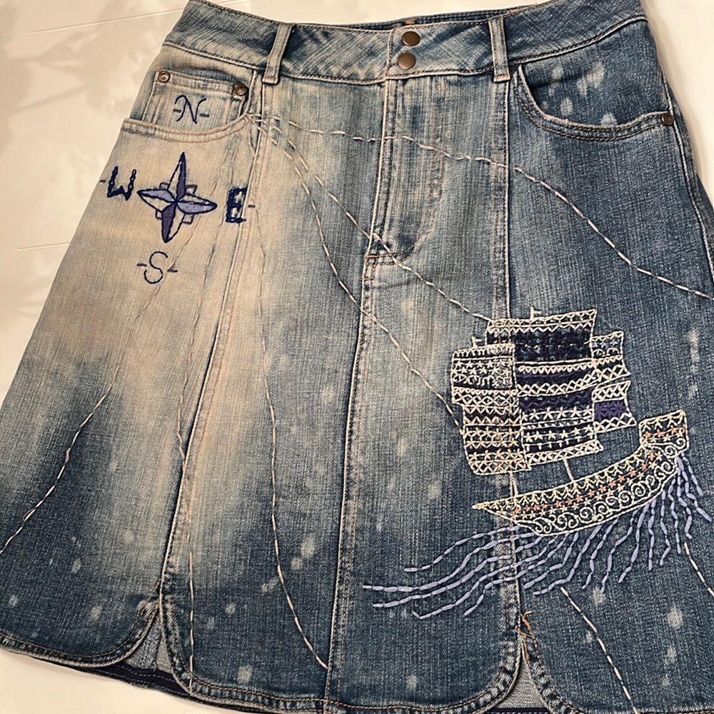 Pilcro/ Anthropologie denim Nautical skirt